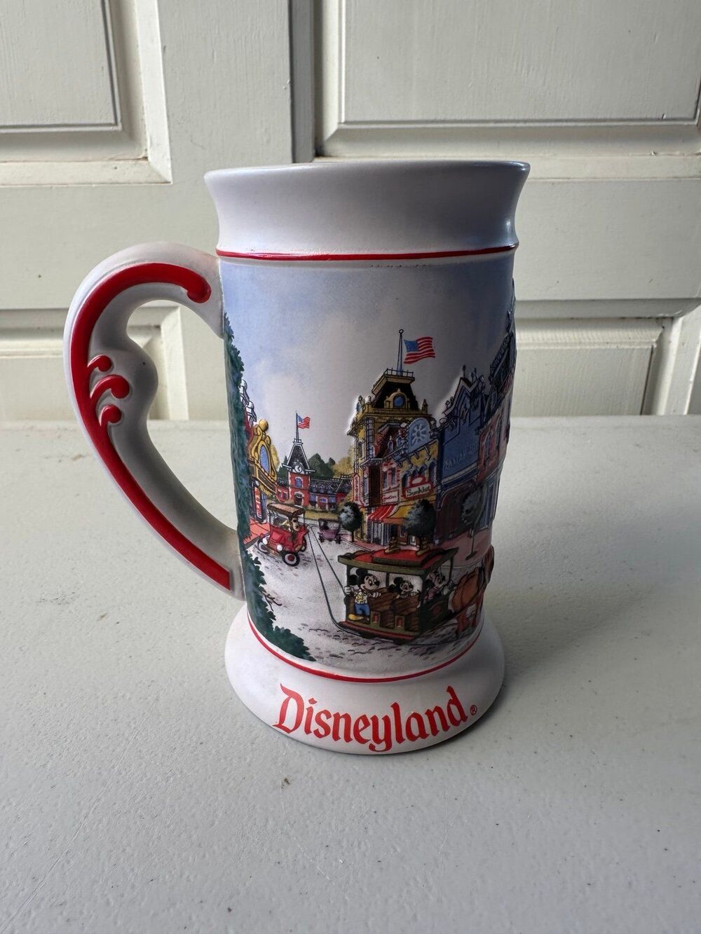 Vintage Ceramarte Disneyland 3D Main Street Wrap Around Embossed Beer Stein Mug